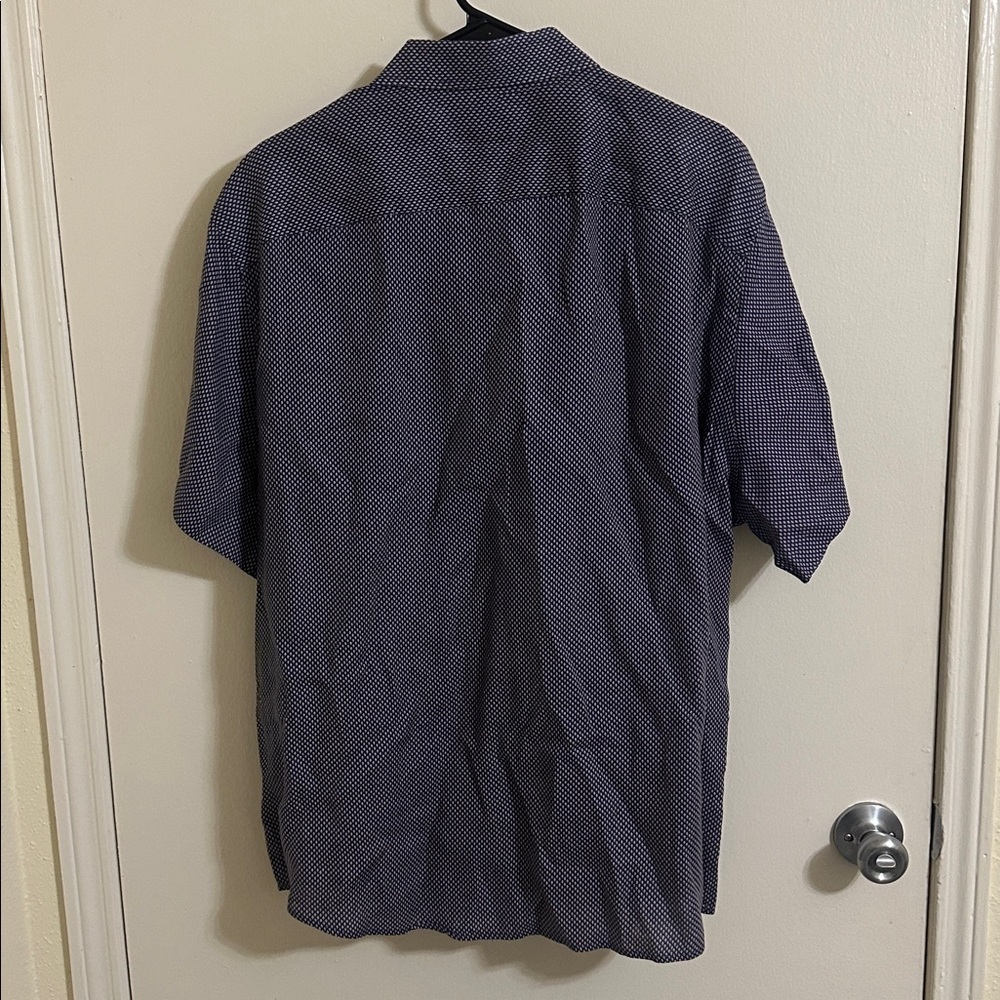 EUC Untuckit Men’s Navy Diamond Linen Short Sleeve Button Down Shirt XXL - Picture 3 of 3